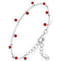Bracelets Orusbijoux Bracelet Argent Rhodi&eacute; Perles Pierre Onyx Rouge Argent&eacute; Grenoble