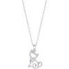 Collier Lotus Collier Silver petit chat empierr&eacute; Blanc