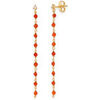 Boucles oreilles Orusbijoux Boucles D Oreilles Argent Dor&eacute; Pierres Naturelles Rouge Rouge