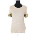 Tee-shirts sur Grenoble : T-shirt Tory Burch T-shirt en coton beige