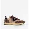 Baskets basses Victoria BASKET COSMOS NYLON IMPRIM&Eacute; ANIMAL CRO&Ucirc;TE DE CUIR 1134116 Marron