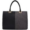 Cabas Crazychic Grand Sac &agrave; Main Patchwork Bicolore Gris