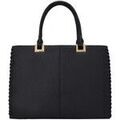Cabas Crazychic Grand Sac &agrave; Main Patchwork Bicolore Noir