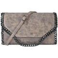 Sac & Bagage sur Grenoble : Sac Bandouliere Crazychic Sac Bandouli&egrave;re Cha&icirc;nes Nubuck M&eacute;talis&eacute; Beige