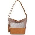 Sac & Bagage sur Grenoble : Sac Bandouliere Crazychic Sac Bandouli&egrave;re Besace Epaule Bande Paillette Marron