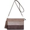 Pochette Crazychic Pochette Soir&eacute;e Paillette - Sac Bandouli&egrave;re Marron