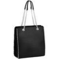 Sacs &agrave; mains sur Grenoble : Sac a main Crazychic Shopper &agrave; Clous Billes - Sac &agrave; Main Epaule Cha&icirc;nes Noir