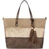 Cabas Crazychic Grand Sac &agrave; Main Cabas Paillette Marron