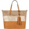 Cabas Crazychic Grand Sac &agrave; Main Cabas Paillette Marron