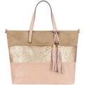Cabas Crazychic Grand Sac &agrave; Main Cabas Paillette Rose