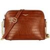 Sac Bandouliere David Jones Petit Sac Bandouli&egrave;re Cha&icirc;nes Motif Crocodile Marron