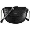 Sac Bandouliere David Jones Petit Sac Bandouli&egrave;re Demi Lune Crocodile Noir