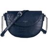 Sac Bandouliere David Jones Petit Sac Bandouli&egrave;re Demi Lune Crocodile Bleu