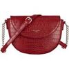 Sac Bandouliere David Jones Petit Sac Bandouli&egrave;re Demi Lune Crocodile Rouge