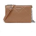 Pochette David Jones Pochette Soir&eacute;e Matelass&eacute; - Sac Bandouli&egrave;re Beige
