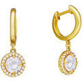 Boucles oreilles Orusbijoux Boucles D'oreilles Dor&eacute;es Serties Zirconium Blanc Dor&eacute; Grenoble