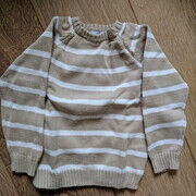 Pull enfant Tex Pull col rond ray&eacute; blanc et beige Tex - 2 ans Beige