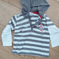 Polos enfants sur Grenoble : Polo enfant Gemo Polo manches longues ray&eacute; gris et blanc avec capuche G&eacute;mo -3 ans Gris