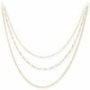 Collier Orusbijoux Collier Argent Dor&eacute; Triple Collier Petite Perles Pierre De Dor&eacute;