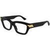 Lunettes de soleil Bottega Veneta BV1190O Cadres Optiques, Noir/Transparent, 52 mm