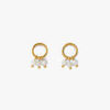 Boucles oreilles Lollipops Boucles d'oreilles anneau pierres facett&eacute;es Acier Blanc