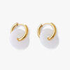 Boucles oreilles Lollipops Cr&eacute;oles anneau et pierre Acier Blanc