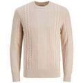 Pulls/Sweat sur Grenoble : Pull Jack & Jones 12242948 GRID CABLE CREW-MOONBEAM