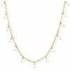 Collier Orusbijoux Collier Argent Dor&eacute; Petites Gouttes Perles Pierre De Lune Dor&eacute;