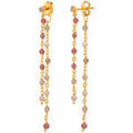 Boucles d'oreille sur Grenoble : Boucles oreilles Orusbijoux Boucles D Oreilles Argent Dor&eacute;e Double Chaine Longue Et Dor&eacute;