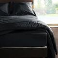 Draps housse Vent Du Sud Drap housse Eb&egrave;ne en percale de coton 80 fils 140 x 190 x 30 cm Noir 140x190 cm. . Maison > Draps housse.
