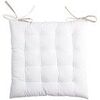 Galettes de chaise Stof Coussin de chaise bicolore r&eacute;versible en coton lin et &eacute;cru Blanc 40x40 cm. . Maison & D&eacute;co> Galettes de chaise.