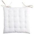 Linge de maison sur Grenoble : Galettes de chaise Stof Coussin de chaise bicolore r&eacute;versible en coton lin et &eacute;cru Blanc 40x40 cm. . Maison & D&eacute;co> Galettes de chaise.