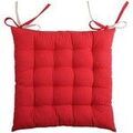 Linge de maison sur Grenoble : Galettes de chaise Stof Coussin de chaise bicolore r&eacute;versible en coton lin et rouge Rouge 40x40 cm. . Maison & D&eacute;co> Galettes de chaise.