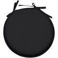 Galettes de chaise Stof Galette de chaise noire ronde en polyester Noir 40x40 cm. . Maison & D&eacute;co> Galettes de chaise.