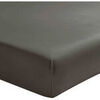 Draps housse Essix Drap housse Anthracite en percale de coton 80 fils 160 x 200 cm