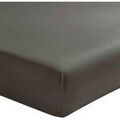 Draps housse Essix Drap housse Anthracite en percale de coton 80 fils 180 x 200 cm Grenoble