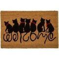 Tapis Unimasa Paillasson welcome chats 60 cm Beige 40x60 cm. . Maison & D&eacute;co > Tapis. Grenoble