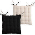 Linge de maison sur Grenoble : Galettes de chaise Stof Coussin de chaise bicolore r&eacute;versible en coton noir et lin Noir 40x40 cm. . Maison & D&eacute;co> Galettes de chaise.