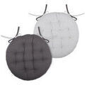 Galettes de chaise Stof Coussin de chaise ronde r&eacute;versible Gris Perle Gris Unique. . Maison & D&eacute;co> Galettes de chaise. Grenoble