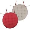 Galettes de chaise Stof Coussin de chaise Rouge et Lin rond r&eacute;versible 38 cm Rouge Unique. . Maison & D&eacute;co> Galettes de chaise.