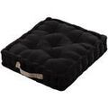 Coussins Stof &Eacute;pais coussin de sol en coton noir 44 cm Noir 45x45 cm. . Maison & D&eacute;co > Coussins. Grenoble