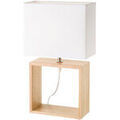 Lampes &agrave; poser Unimasa Lampe de table carr&eacute; esprit scandinave Beige Unique. . Maison & D&eacute;co > Lampes &agrave; poser.