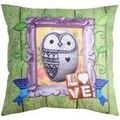 Linge de maison sur Grenoble : Coussins Stof Coussin garni Th&egrave;me Hibou Vert 40x40 cm. . Maison & D&eacute;co > Coussins.