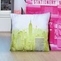 Linge de maison sur Grenoble : Coussins Stof Coussin N.Y.C building Vert 40x40 cm. . Maison & D&eacute;co > Coussins.