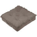 Linge de maison sur Grenoble : Coussins Stof Coussin de sol Taupe Franges en coton Uni Marron Unique. . Maison & D&eacute;co > Coussins.