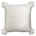 Linge de maison sur Grenoble : Housses de coussins Vivaraise TENDER POMPONS Blanc 45x45 cm. Housse de coussin d&eacute;houssable.. Maison & D&eacute;co > Housses de coussins.