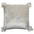 Linge de maison sur Grenoble : Housses de coussins Vivaraise TENDER POMPONS Gris 45x45 cm. Housse de coussin d&eacute;houssable.. Maison & D&eacute;co > Housses de coussins.