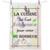 Torchons Enesco Essuie main en coton d&eacute;cor&eacute; - Cuisine art du bonheur Blanc 50x70 cm. . Maison & D&eacute;co> Torchons.