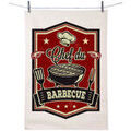 Linge de maison sur Grenoble : Torchons Enesco Torchon en coton d&eacute;cor&eacute; - Barbecue Blanc 50x70 cm. . Maison & D&eacute;co> Torchons.