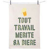 Torchons Enesco Torchon en coton d&eacute;cor&eacute; - Bi&egrave;res Blanc 50x70 cm. . Maison & D&eacute;co> Torchons.